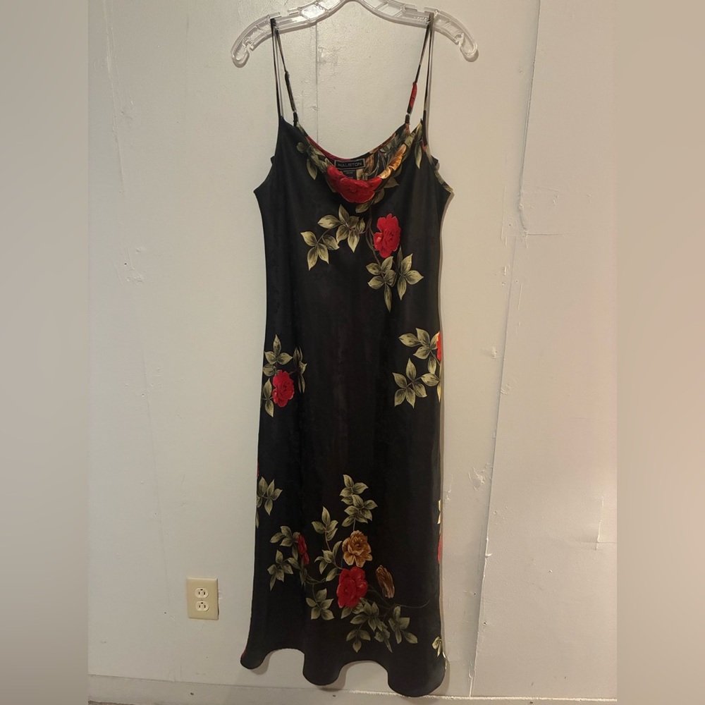Halston Floral Slip Dress Vintage